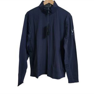 Greyson Men's Navy Quarter-Zip Performance Sweater